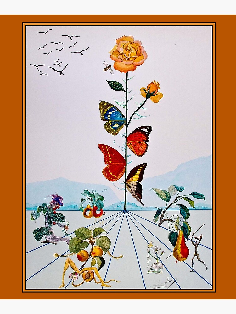 BUTTERFLY ROSE : Vintage Abstract Dali Painting Print by posterbobs