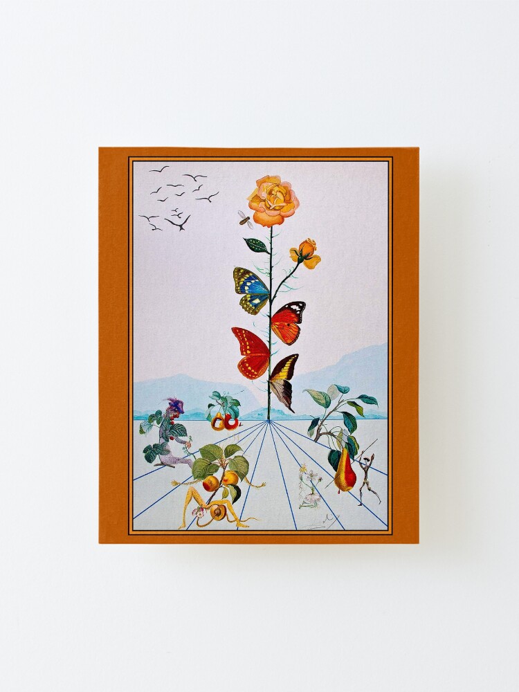 Alternate view of BUTTERFLY ROSE : Vintage Abstract Dali Painting Print Mounted Print