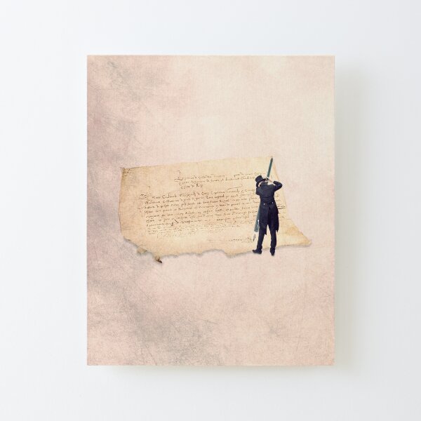 vintage ephemera, signature illustration on paper Canvas Mounted Print