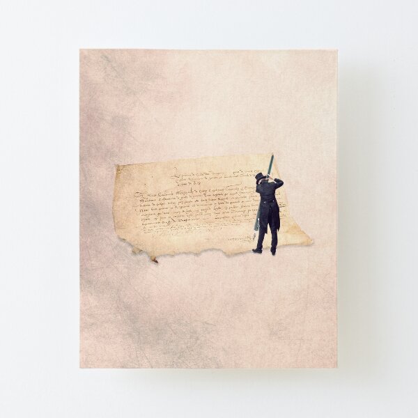 vintage ephemera, signature illustration on paper Canvas Mounted Print