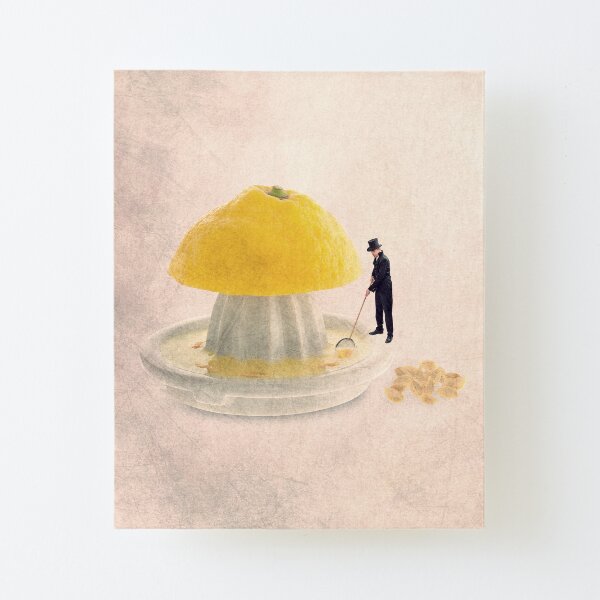illustration with a lemon Canvas Mounted Print