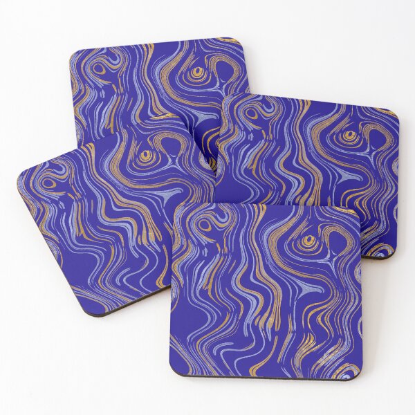 Item preview, Liquid Marble Swirls Blue Gold designed and sold by WisdomInspired.