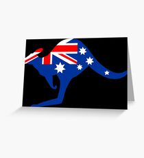 Australian Kangaroo Flag Greeting Card