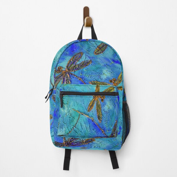 Item preview, Dragonfly Dance Blue Gold designed and sold by lyndseyart.