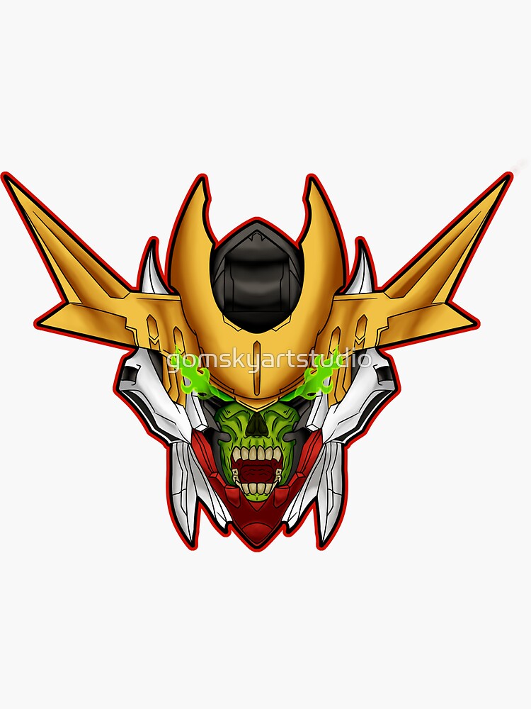 Gundam Barbatos Skull Sticker For Sale By Gomskyartstudio Redbubble