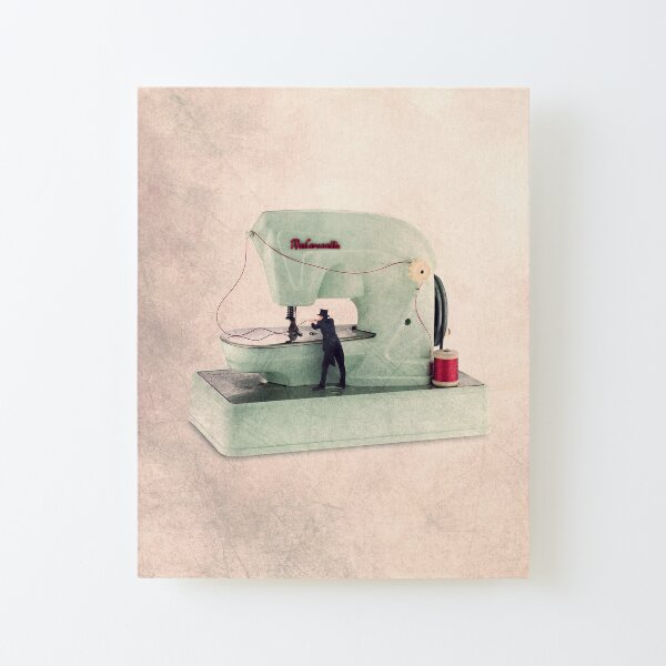 vintage sewing machine photo Canvas Mounted Print