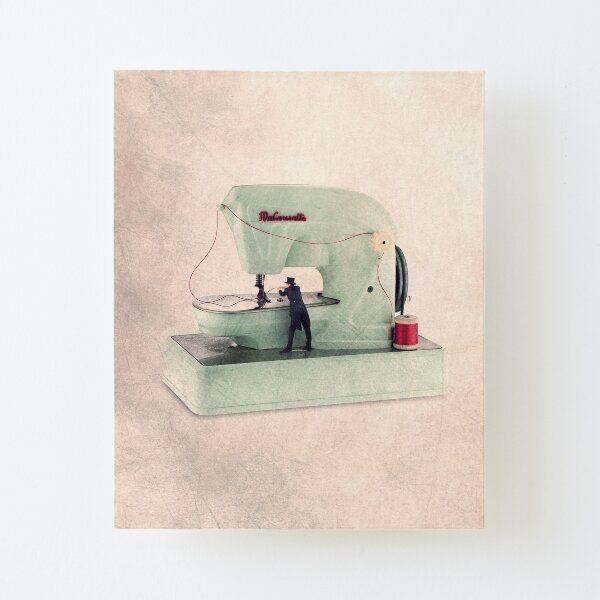 vintage sewing machine photo Canvas Mounted Print