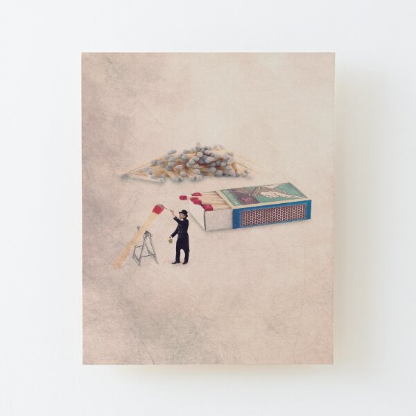 match illustration Wood Mounted Print