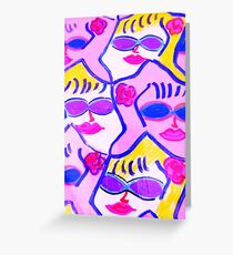 Pink and Blue Sunglasses Rock! Greeting Card