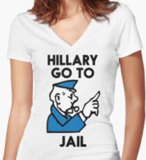 Hillary Clinton Go To Jail Women's Fitted V-Neck T-Shirt