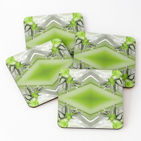 Item preview, Tree Trunks On The Beach Reaching Out To The Sky Monochromatic Green designed and sold by Flavio Vieri.