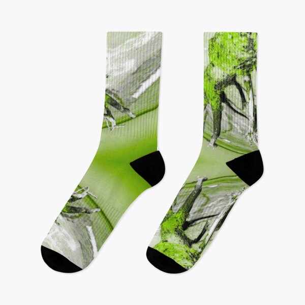 Item preview, Tree Trunks On The Beach Reaching Out To The Sky Monochromatic Green designed and sold by Flavio Vieri.