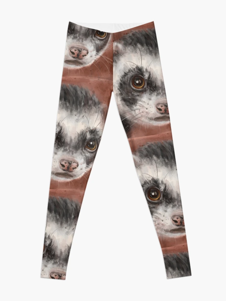 Painting of a Cute Ferret Looking Directly at You | Leggings