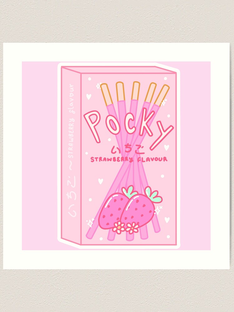 Strawberry pocky sticks Art Print for Sale by gummieturtle