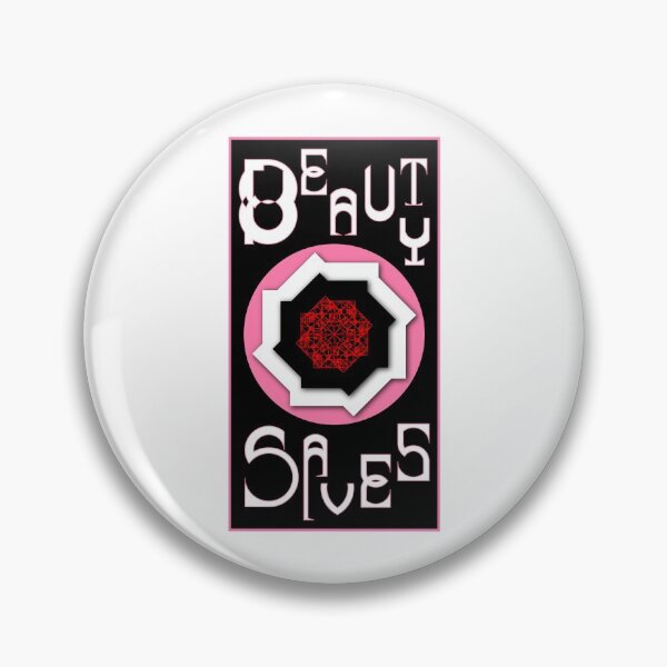 Item preview, Beauty Saves - graphic design art - handmade letters - Geometric art - Pink, red, black, white. designed and sold by BDLVandFriends.