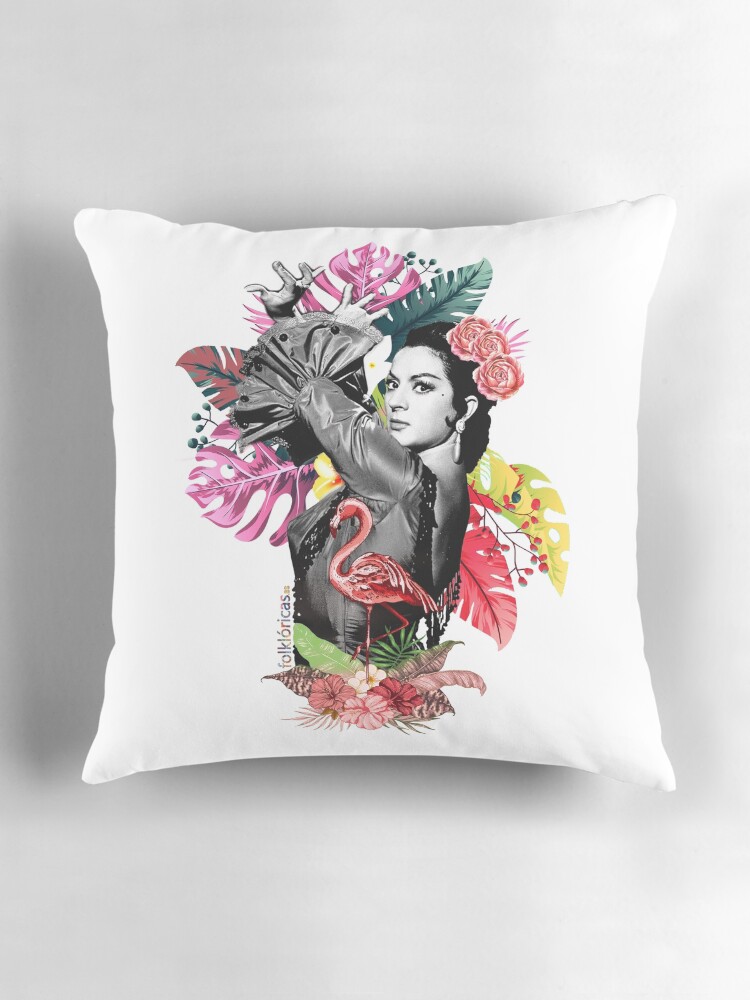 Imagen 3 de 4, Cojín con la obra Lola Flores Tropical Flamenco, diseñada y vendida por danimota.