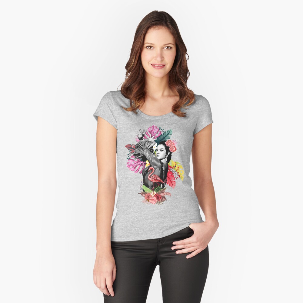 Vista previa del artículo con la obra «Camiseta entallada de cuello ancho», diseñado y vendido por danimota.