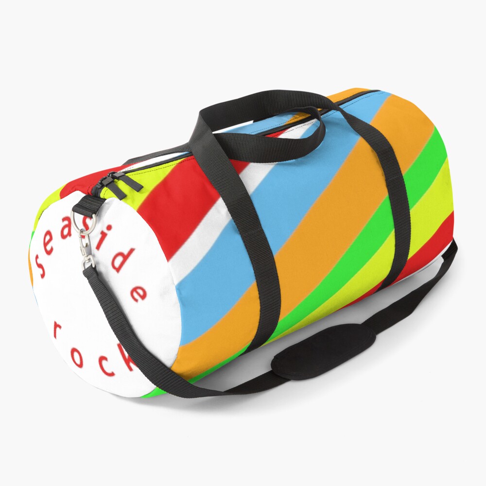"stripy seaside rock duffle bag " Duffle Bag by 6059 Redbubble