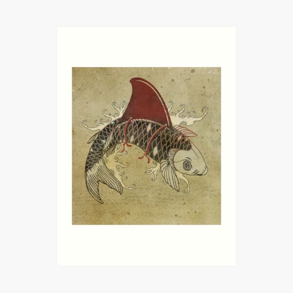 koi shark fin 03 Art Print