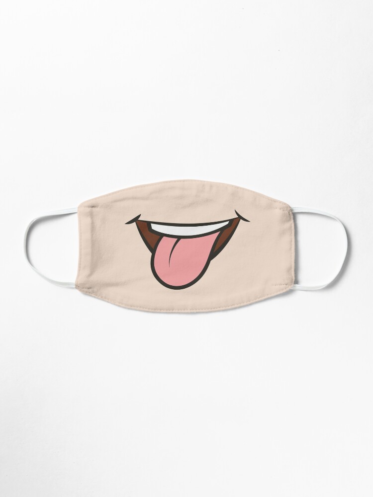 Masque Masque Fausse Bouche Et Sourire En Dessin Cartoon Tire La Langue Par Catcrea Redbubble