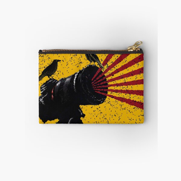 Item preview, Camera with tripod emitting light rays and two crows sited on it, looking with curiosity.  designed and sold by Wiggly Lines.