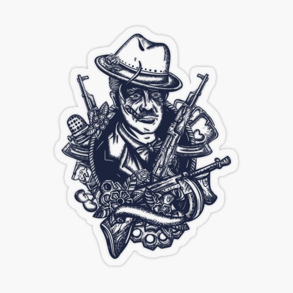Mafia boss tattoo Transparent Sticker