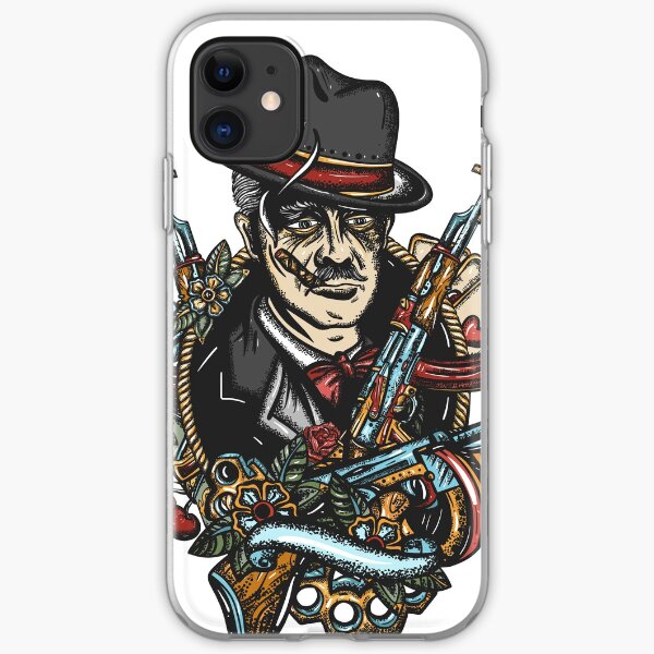 Mafia boss old school tattoo iPhone Soft Case
