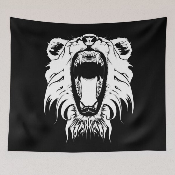 Item preview, Black & White Angry Lion Design designed and sold by triangle-studio.