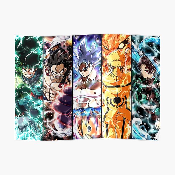 Anime Crossover Posters Redbubble - i won with goku anime cross 2 roblox youtube