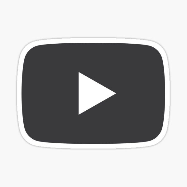 Youtube Play Logo Dark Black Version Sticker By Benizdani Redbubble