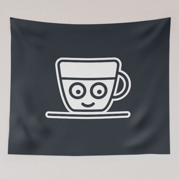Item preview, Espresso Coffee Tea Cup Face on Blue Character Icon designed and sold by npdstudio.