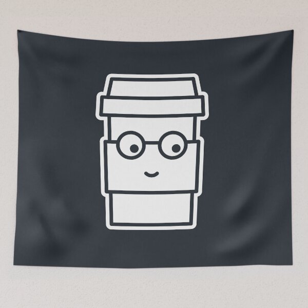 Item preview, Takeout Coffee Cup Face on Blue Character Icon designed and sold by npdstudio.