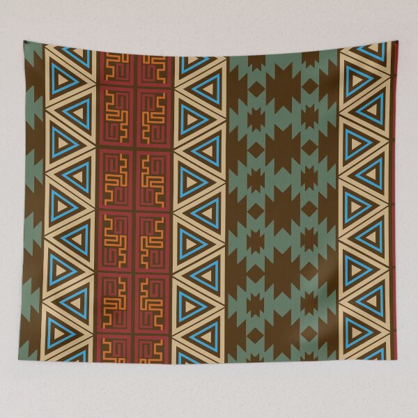 Item preview, Aztec Pattern Design 2 Beige cream and green designed and sold by Jake Purcell.