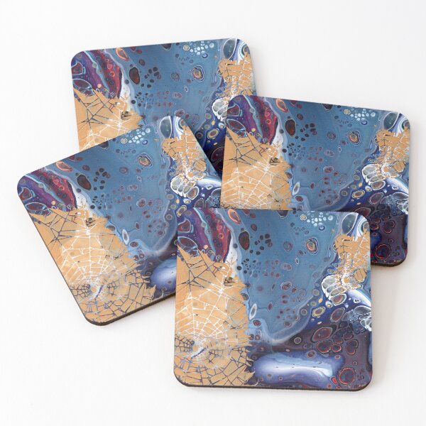 Item preview, "Cracked Space" Embellished Acrylic Pour Painting designed and sold by peonypours.