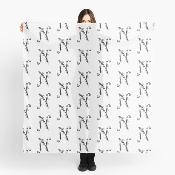 Monogramme lettre N, alphabet Foulard