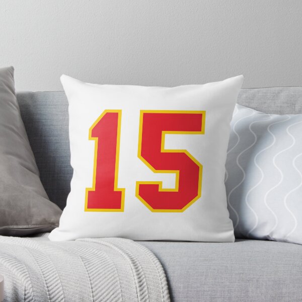 15 Jersey Number, Fifteen Red Throw Pillow