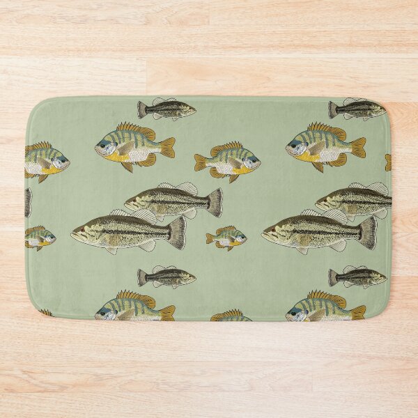 Item preview, Bass Bluegill Seamless Pattern Crystalline Green  designed and sold by KZiegman.