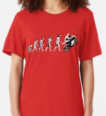 MOTORCYCLE EVOLUTION BIKE WHEELIE Slim Fit T-Shirt