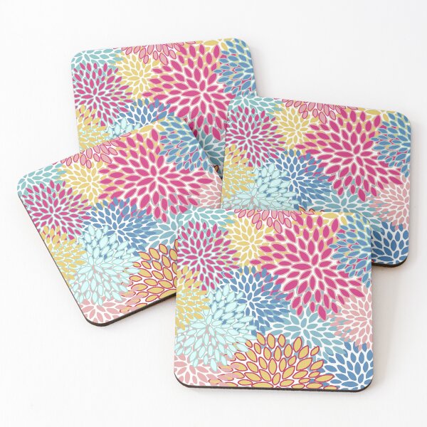 Item preview, Floral Prints, Pink, Blue, Teal, Yellow, Colourful Prints designed and sold by meggydesigns.