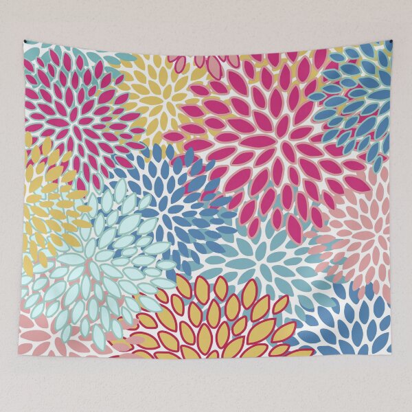 Item preview, Floral Prints, Pink, Blue, Teal, Yellow, Colourful Prints designed and sold by meggydesigns.