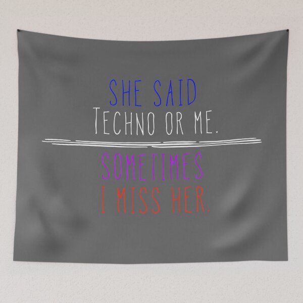 Item preview, She Said Techno or Me designed and sold by Raw Creative Prints.