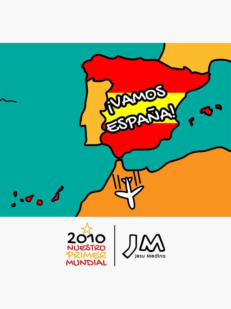 "Let's Go Spain Map of Spain World Cup 2010" Sticker for Sale by