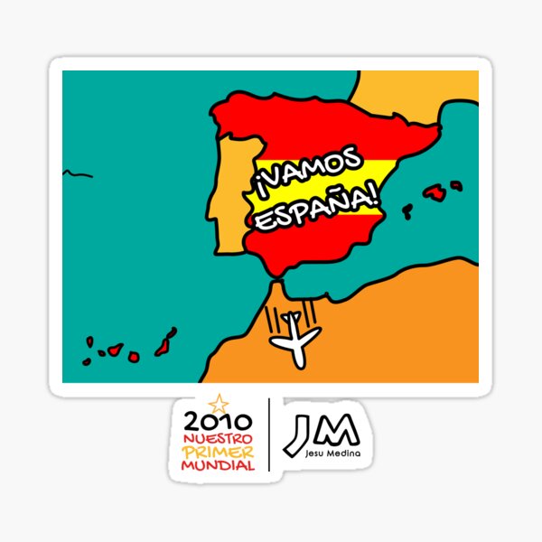 "Let's Go Spain Map of Spain World Cup 2010" Sticker for Sale by