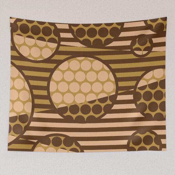 Item preview, Spots and Stripes Colour Block Pattern Coffee designed and sold by forfun-art.