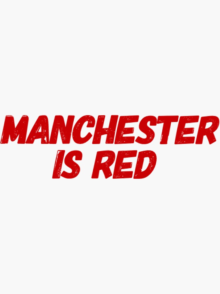 "Football Manchester, Manchester is red, Black" Sticker for Sale by