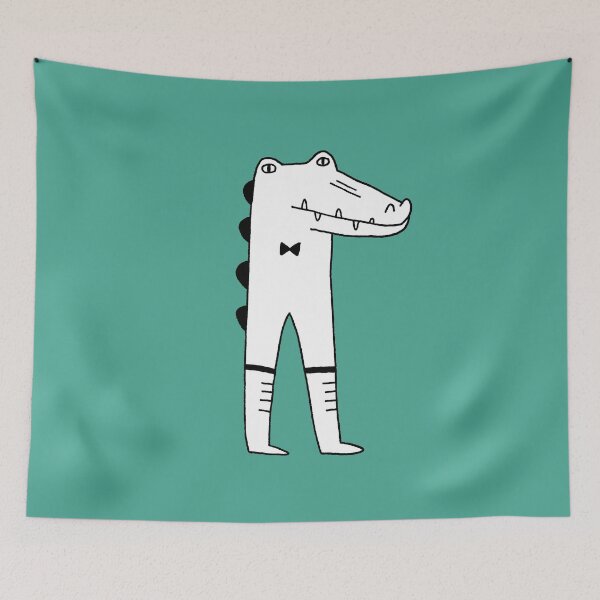 Item preview, Bowtie Croc on Green Background designed and sold by cosmicmouse.