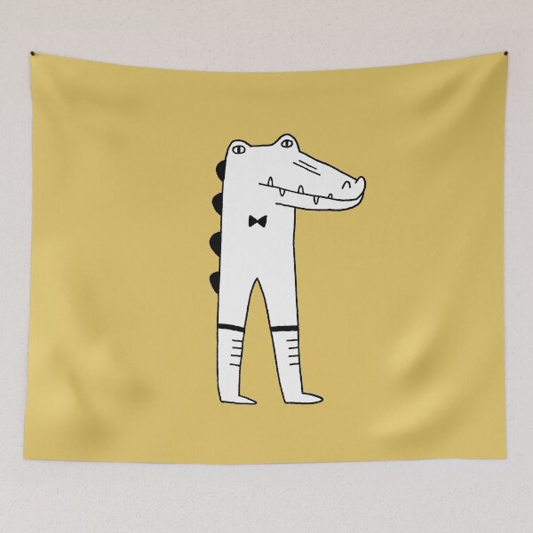 Item preview, Bowtie Croc on Yellow Background designed and sold by cosmicmouse.