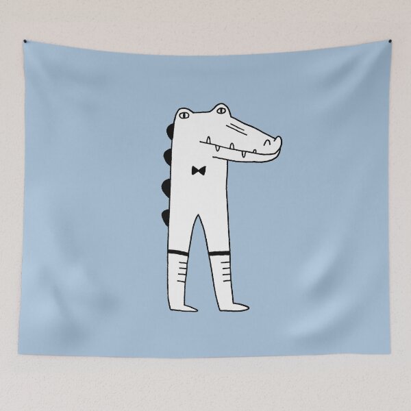 Item preview, Bowtie Croc on Blue Background designed and sold by cosmicmouse.