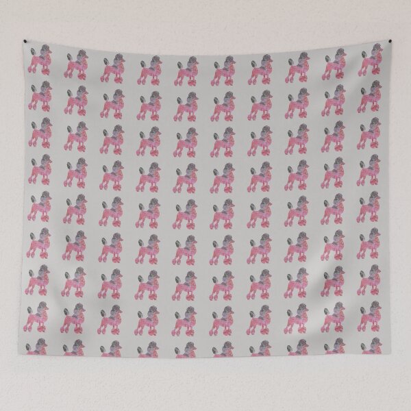 Item preview, Poodle in pink and blue petals designed and sold by ThePoodleandCo.