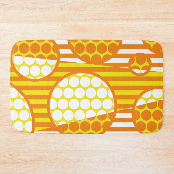 Item preview, Spots and Stripes Colour Block Pattern Neon Orange designed and sold by forfun-art.